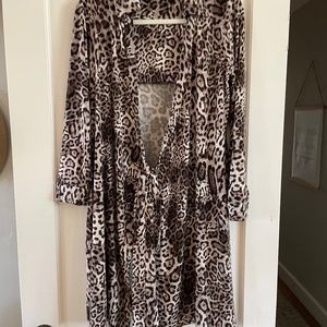 Calvin Klein animal print wrap dress